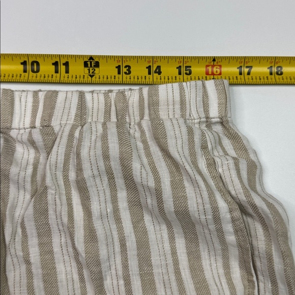 Travelsmith Linen Striped Shorts Tan & White Size Large - Picture 5 of 10